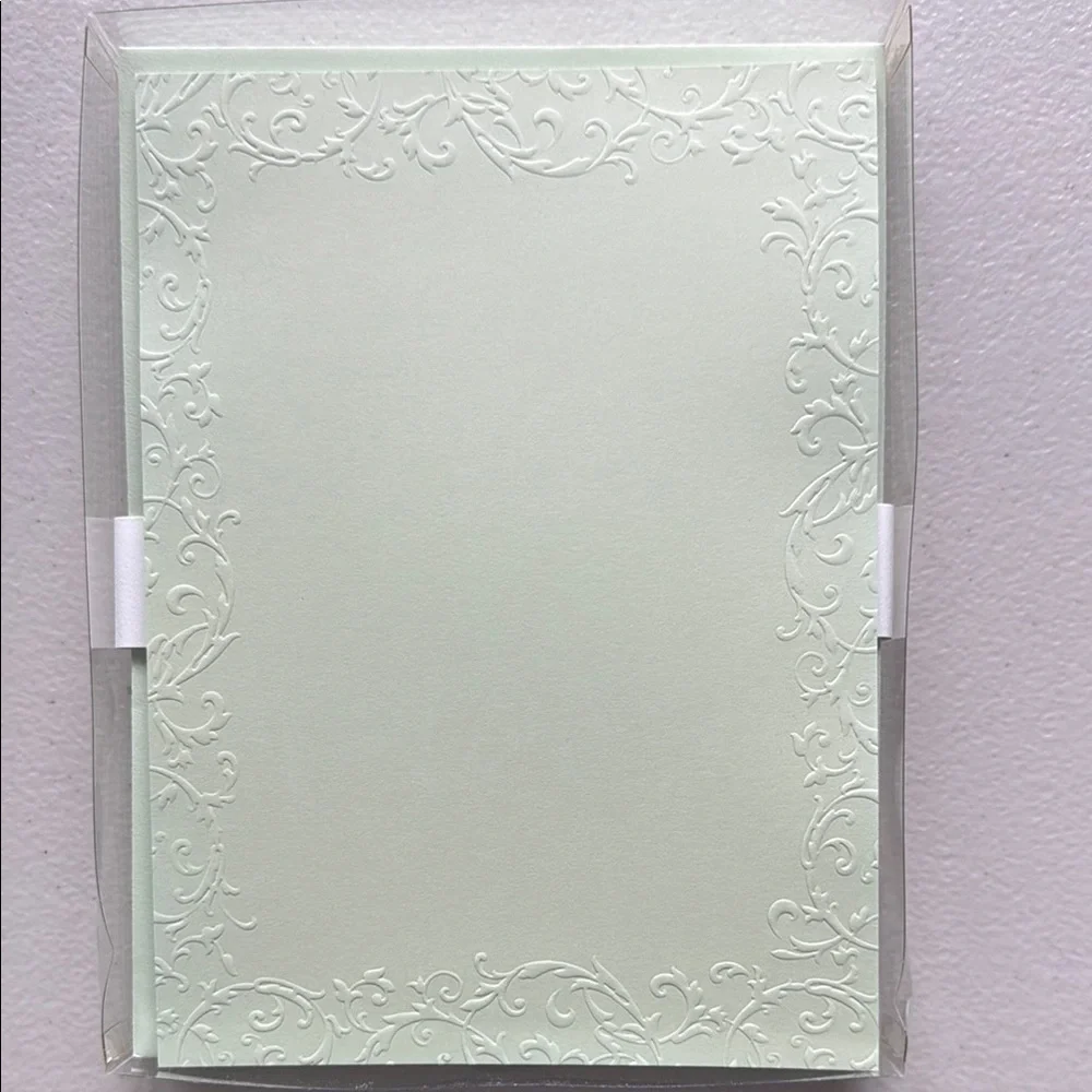Crane & Co. Imprintable Flat Cards - Soft Mint Green
